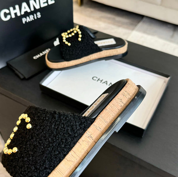 Ciabatte CC 25C Tessuto Satinato Nero 212979