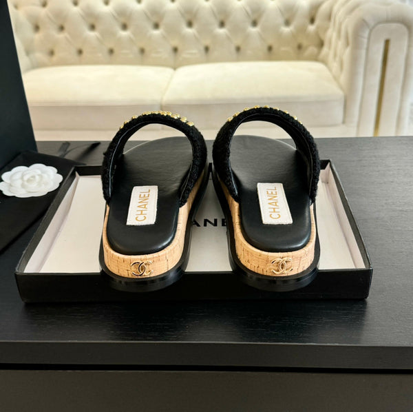 Ciabatte CC 25C Tessuto Satinato Nero 212979