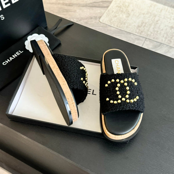 Ciabatte CC 25C Tessuto Satinato Nero 212979