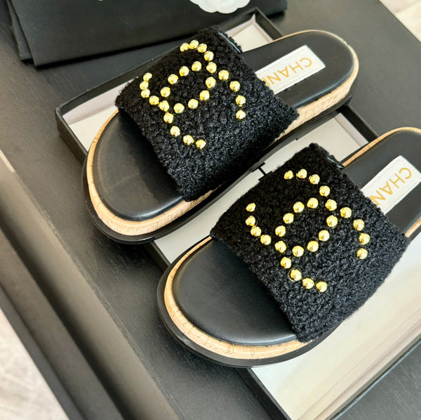 Ciabatte CC 25C Tessuto Satinato Nero 212979