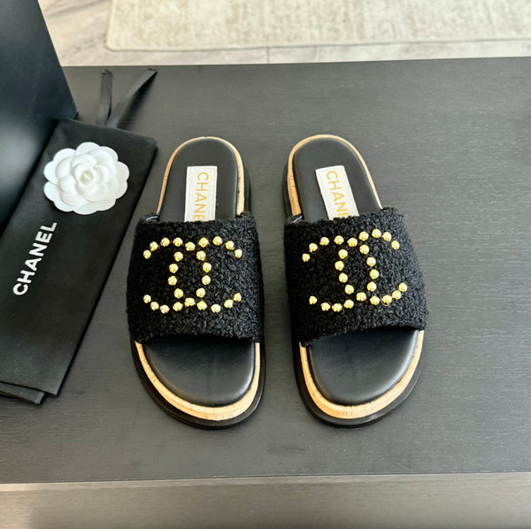 Ciabatte CC 25C Tessuto Satinato Nero 212979