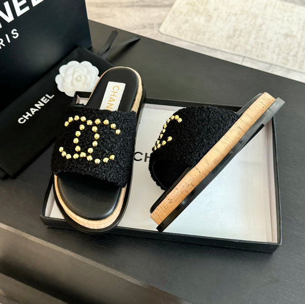 Ciabatte CC 25C Tessuto Satinato Nero 212979