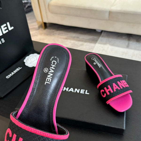 sandalo mulo 45 nero rosa tessuto ricamo