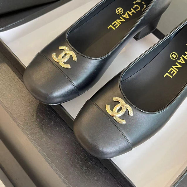 cc pump 50 all black calfskin