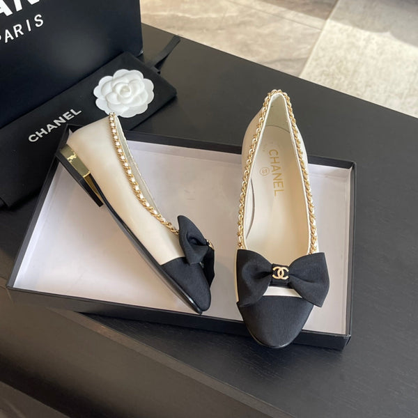 BALLET FLAT PELLE DI VITELLO BIANCA E TESSUTO