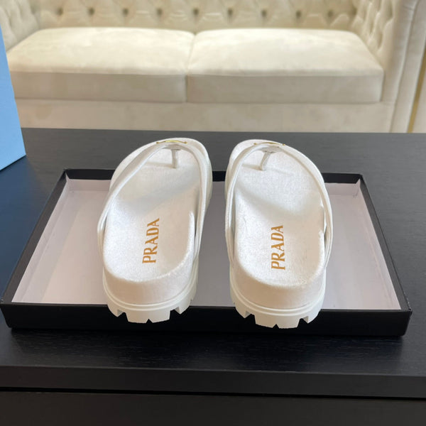 SANDALI INFRADITO IN GOMMA PRA VELLUTO BIANCO