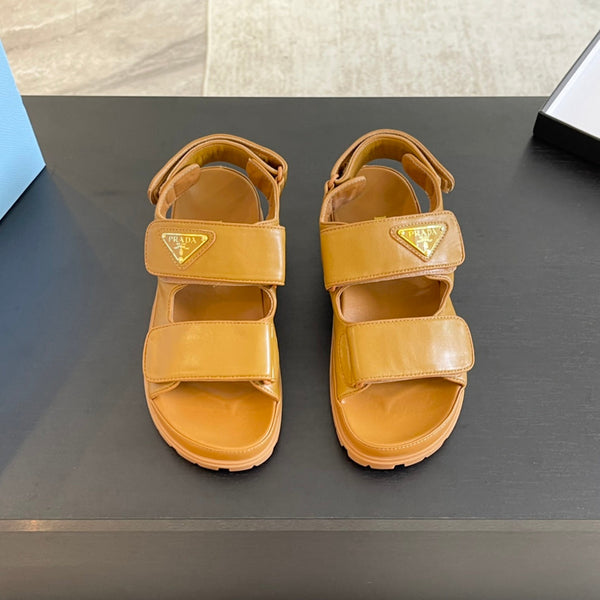 SANDALI PRA FLAT IN NAPPA BRONZO IN PELLE DI AGNELLO