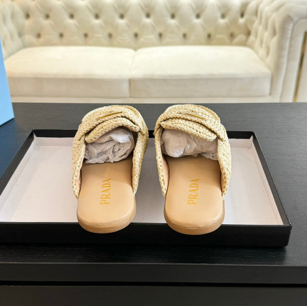 PRA CROCHET SPECIAL MULES BEIGE IN PELLE DI AGNELLO