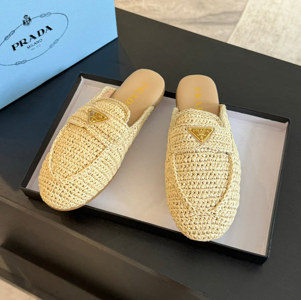 PRA CROCHET SPECIAL MULES BEIGE IN PELLE DI AGNELLO