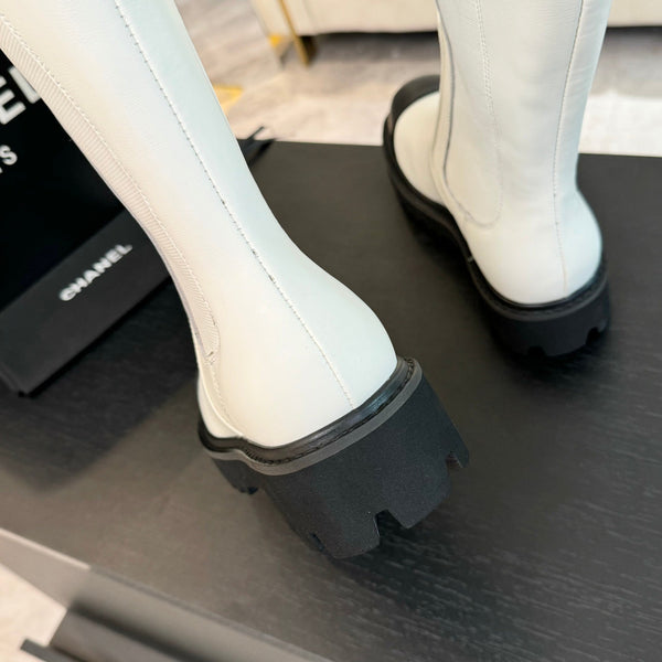 CC Chelsea High Boots White Cowhide