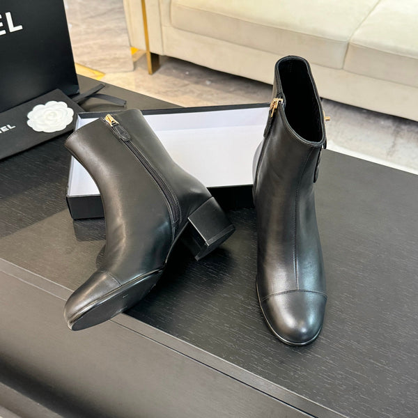 Stivaletti CC in pelle di agnello nera 50mm