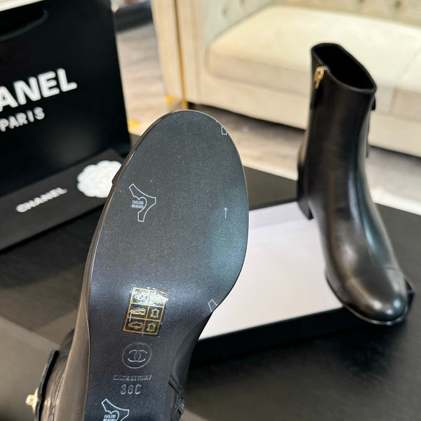 Stivaletti CC in pelle di agnello nera 50mm