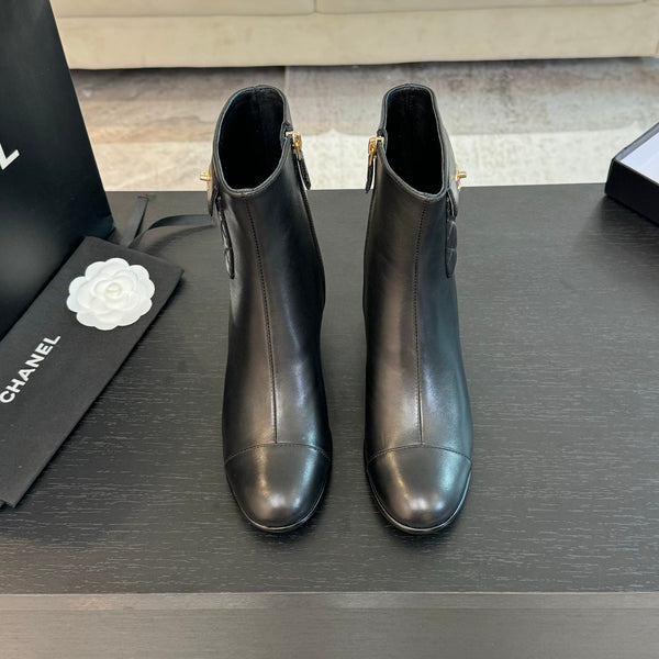 Stivaletti CC in pelle di agnello nera 50mm