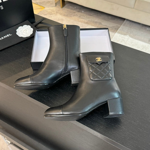 Stivaletti CC in pelle di agnello nera 50mm