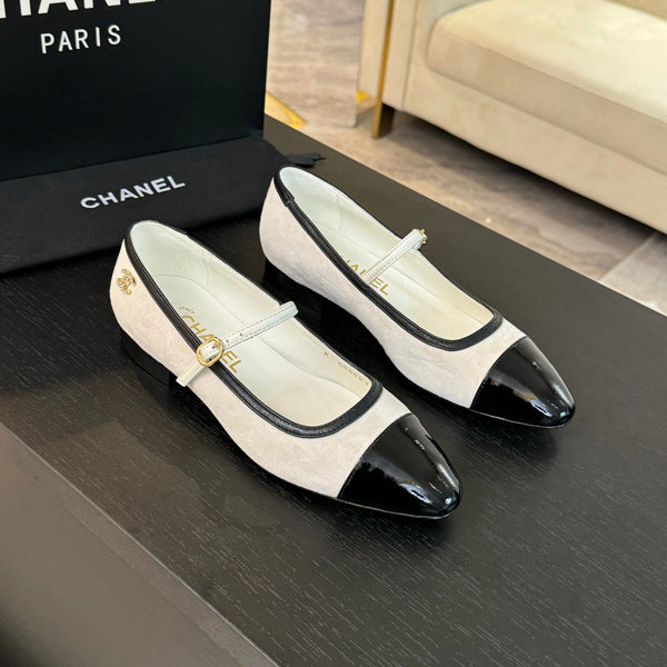 CC Mary Jane Black White Suede