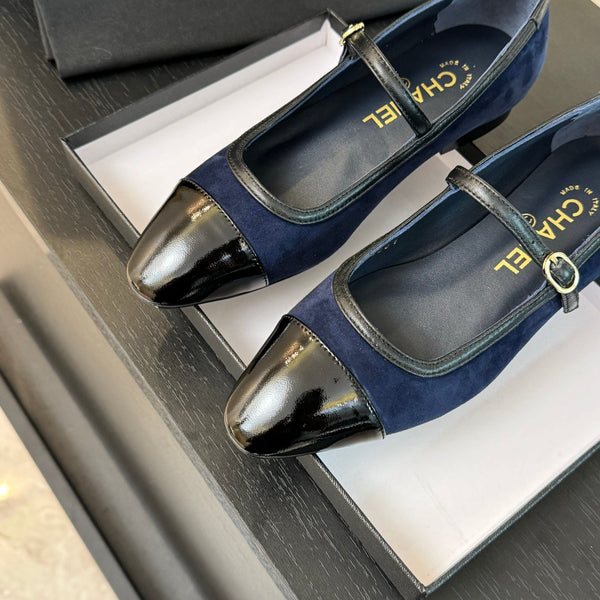 CC Mary Jane Black Dark Blue Suede