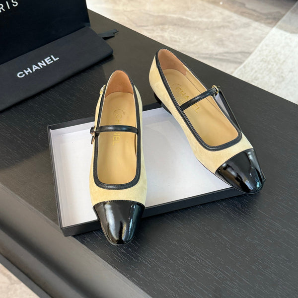 CC Mary Jane Black Beige Suede