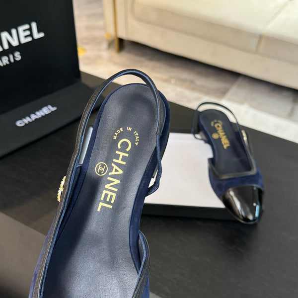 CC Slingback Nero Drak Blu Suede