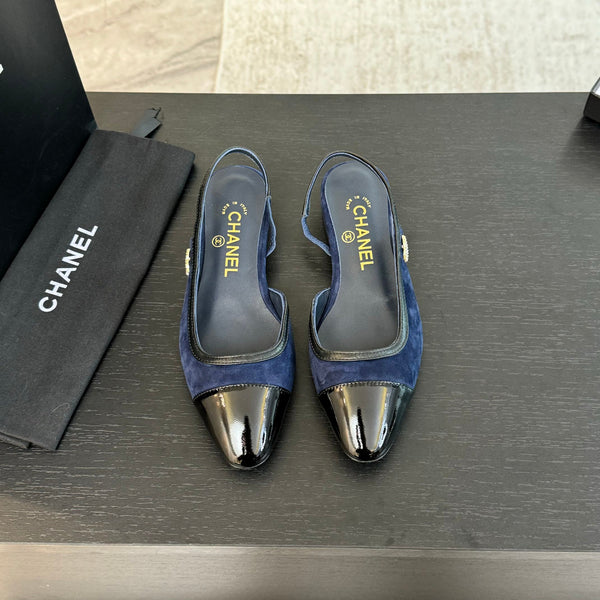 CC Slingback Nero Drak Blu Suede