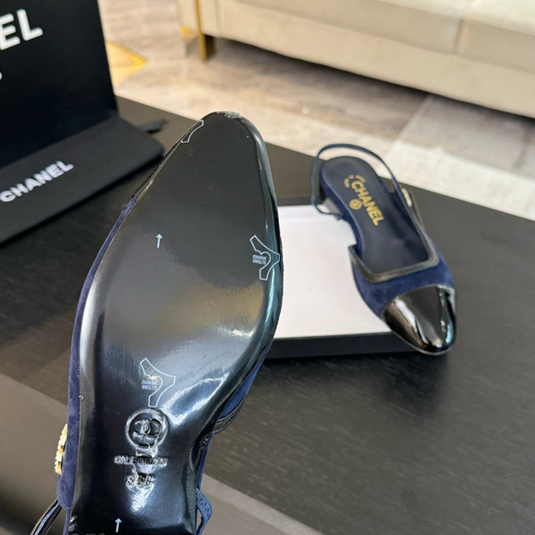 CC Slingback Nero Drak Blu Suede