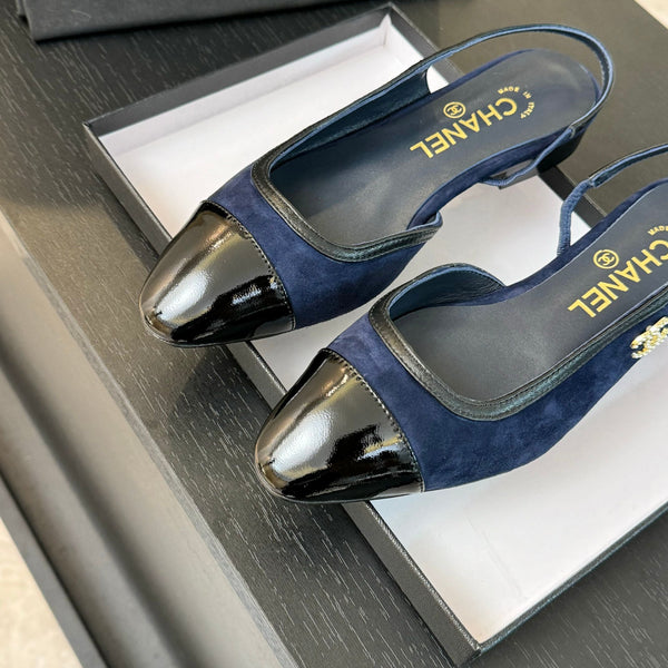 CC Slingback Nero Drak Blu Suede