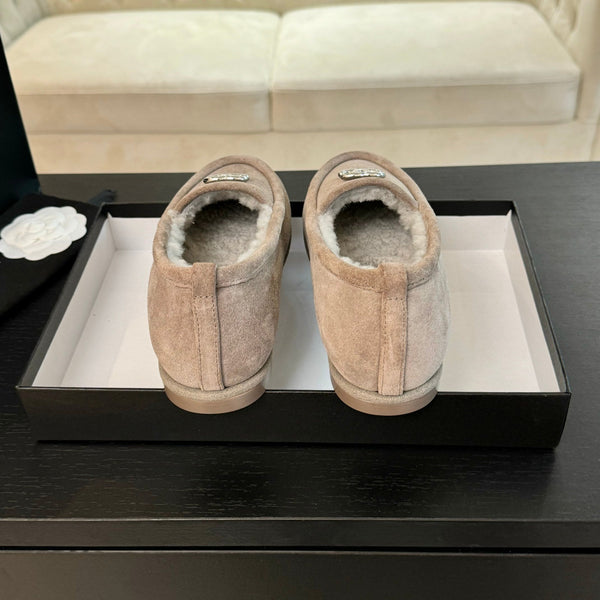 CC Moccasins Grey Suede And Wool