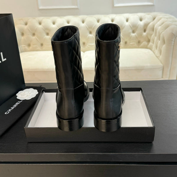 Stivaletti CC 30mm in pelle di vitello nera trapuntata