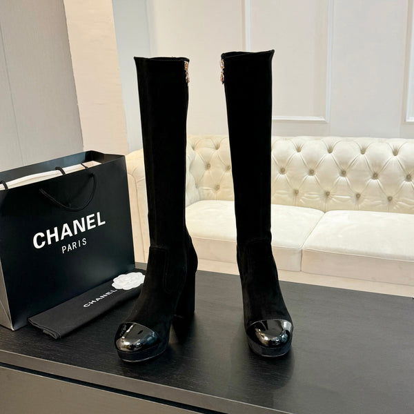 CC High Boots 80mm Black Suede