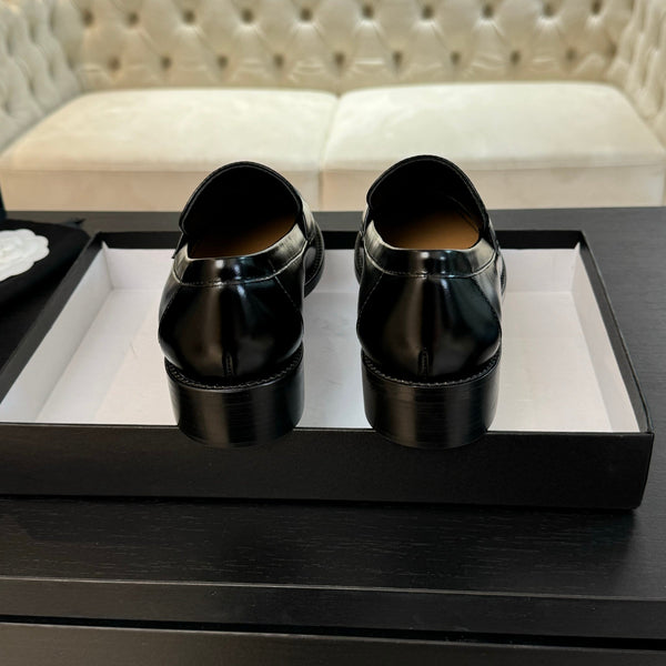 CC Moccasins Glossy Black Cowhide