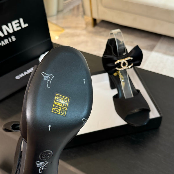 CC Sandals Black Windbreaker Fabric