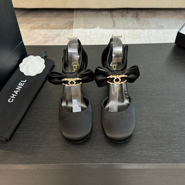 CC Mary Janes Black Windbreaker Fabric