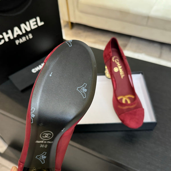 SANDALI CON TACCO ALTO 85 MM IN CAMOSCIO E RETE ROSSO CILIEGIA