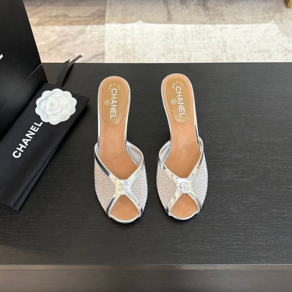 CC 26s Sandal 7cm Sliver Mesh Lambskin 700611