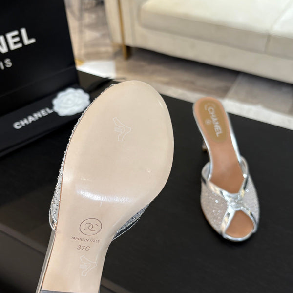 CC 26s Sandal 7cm Sliver Mesh Lambskin 700611