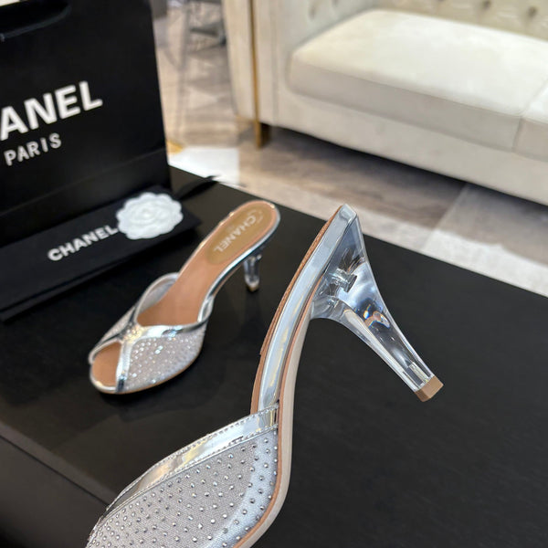 CC 26s Sandal 7cm Sliver Mesh Lambskin 700611