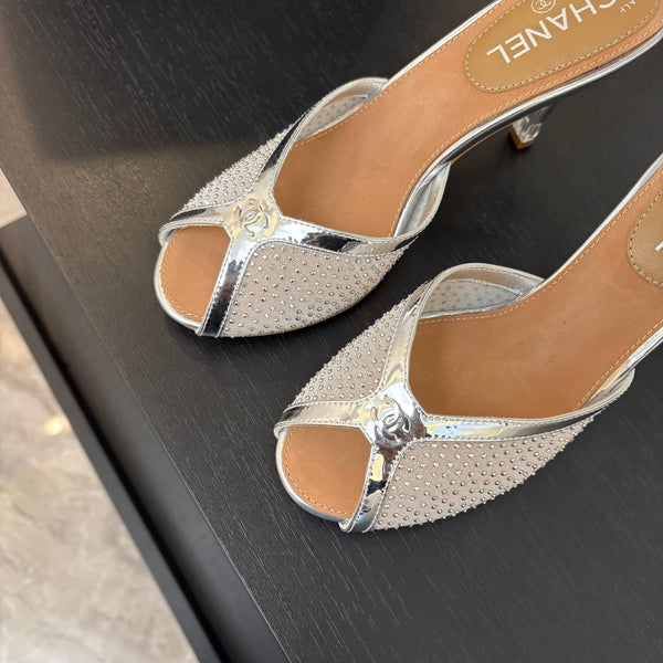 CC 26s Sandal 7cm Sliver Mesh Lambskin 700611