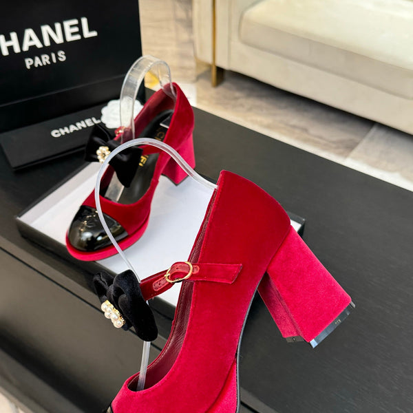 CC 25C Mary Jane Velvet rose Imported Cowhide 212947