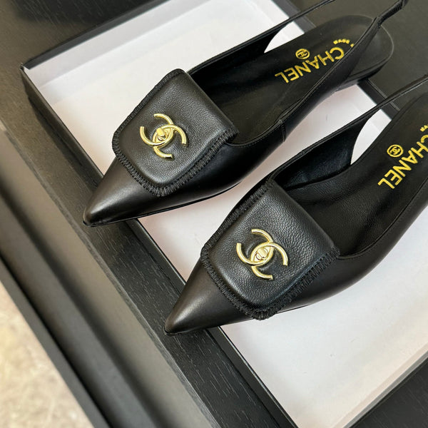 CC 25C Slingback Flat Black Genuine sheepskin 212949