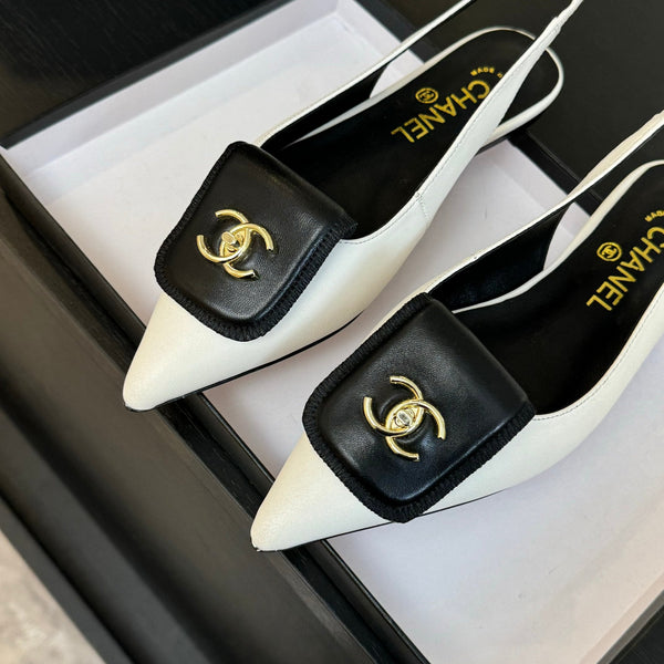 CC 25C Slingback Flat White Genuine sheepskin 212950