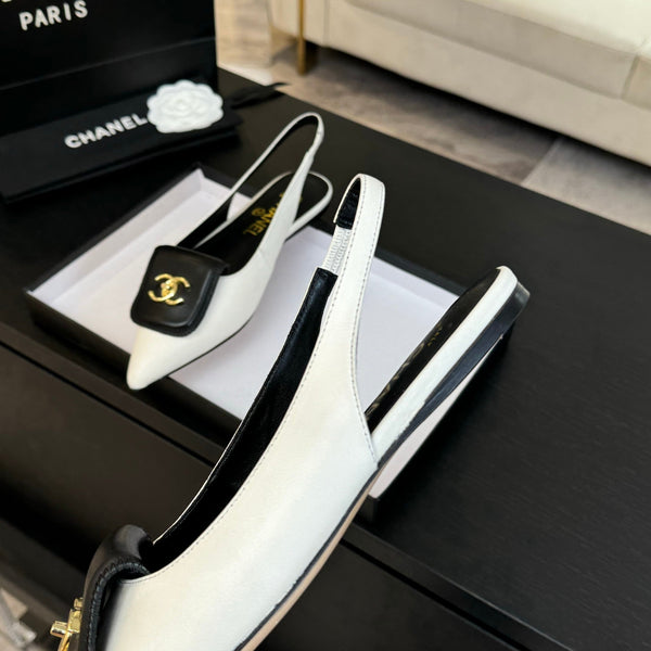 CC 25C Slingback Flat White Genuine sheepskin 212950