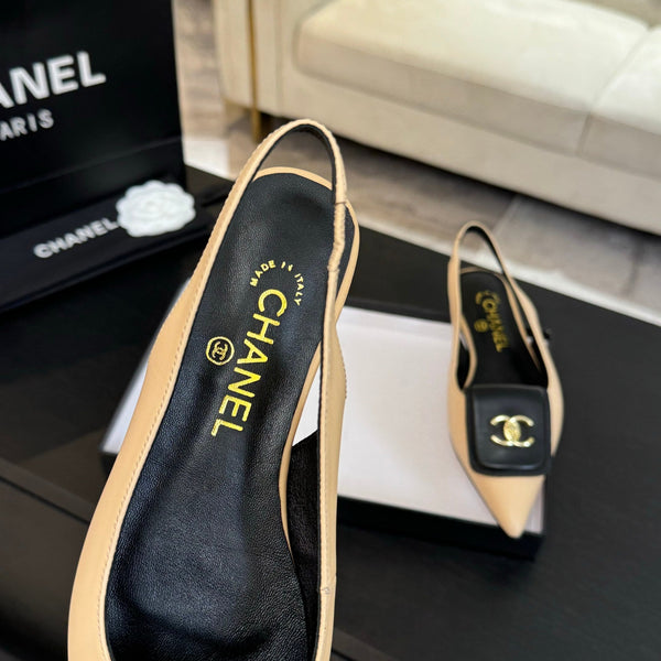 CC 25C Slingback Flat Cream Genuine sheepskin 212951