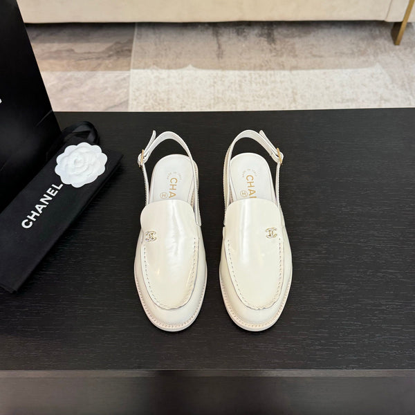 CC 25C Slingback Loafer White Patent Leather