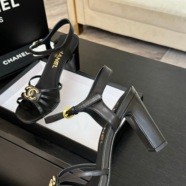 CC 85mm Sandal Black Sheepskin 212929