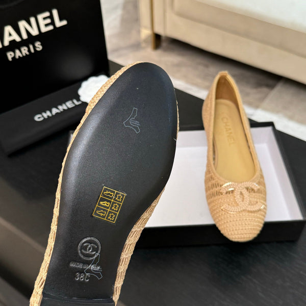 CC 25P Ballerina Beige Rafia Grande Logo