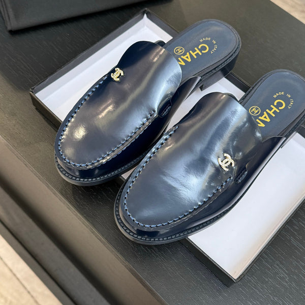 CC 25C Mule in pelle di vitello blu scuro