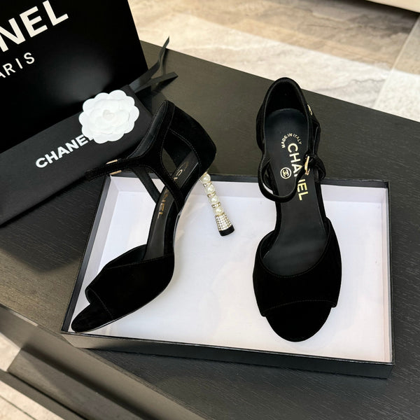 CC 25S Sandalo Tacco 85mm Camoscio Nero