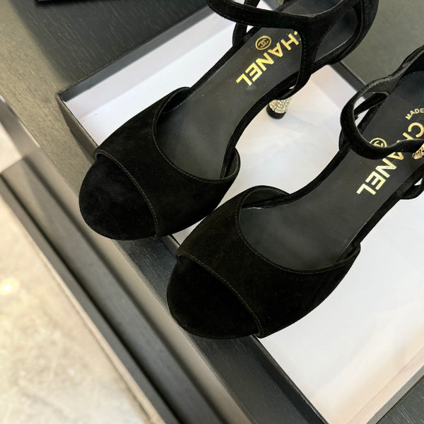 CC 25S Sandalo Tacco 85mm Camoscio Nero