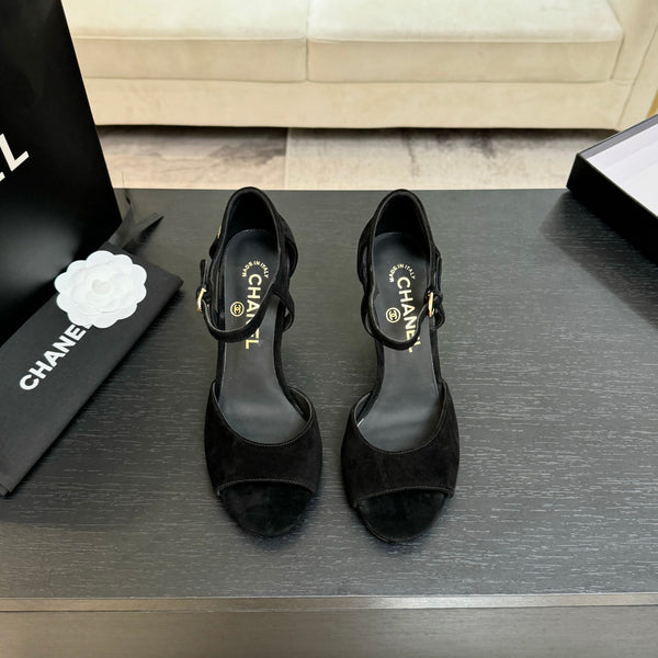 CC 25S Sandalo Tacco 85mm Camoscio Nero