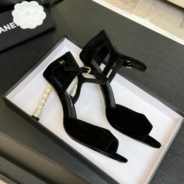 CC 25S Sandalo Tacco 85mm Camoscio Nero