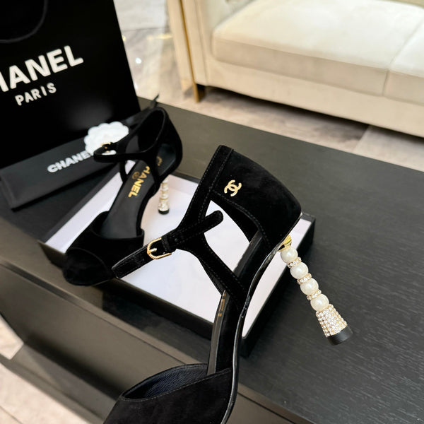 CC 25S Sandalo Tacco 85mm Camoscio Nero